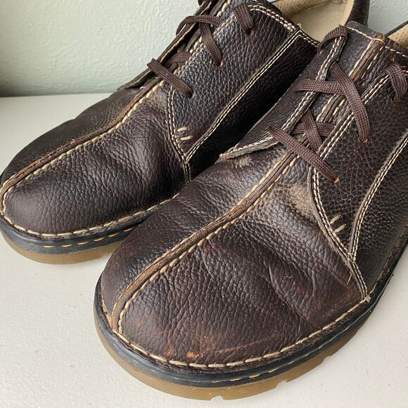 Vintage Dr. Martens Brown Pebbled Leather Split Toe Lace Up Oxfords Round Toe 13 main image 15